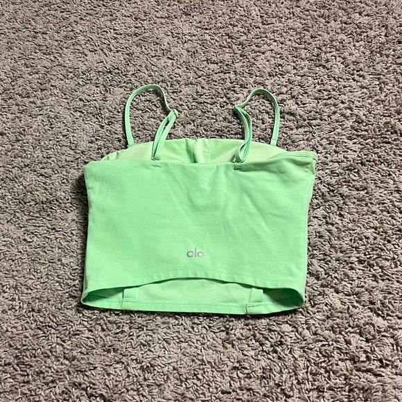 ALO Yoga Tops - Alo bright green convertible cropped tank/tube top size XS